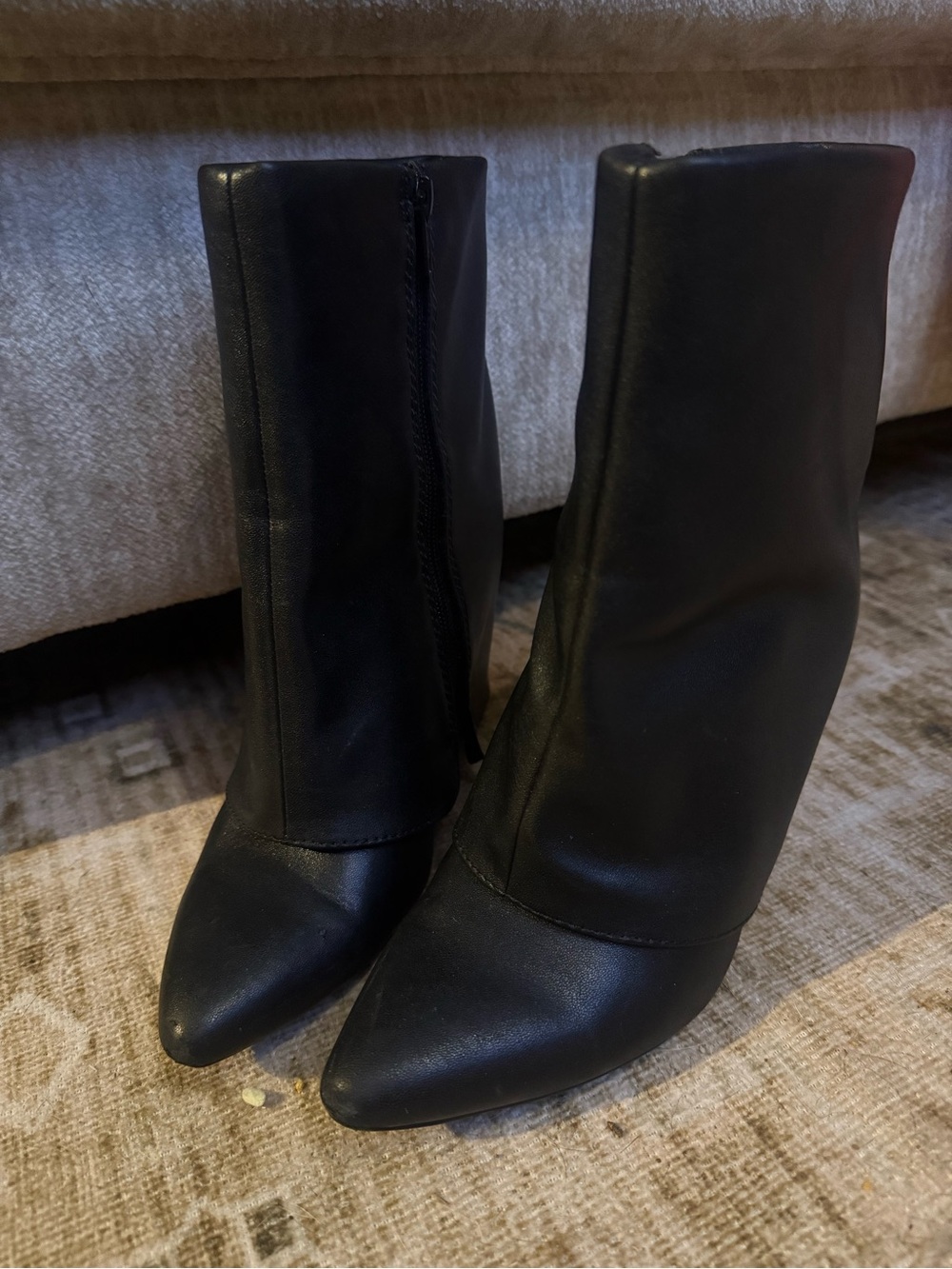 Classic Black Pointed Toe Ankle Boots - Women